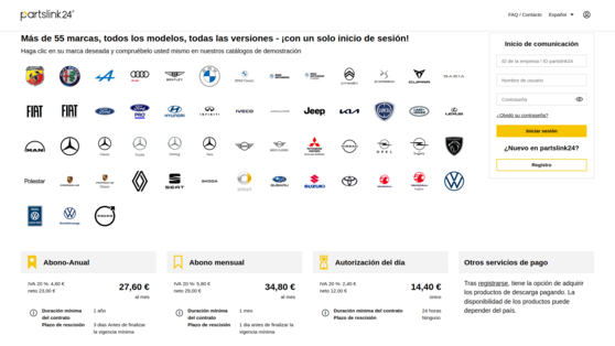 PartsLink24, catálogo de recambios e identificación de referencias.